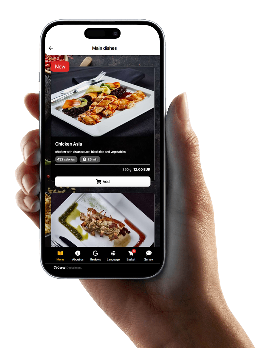 Gesto digital menu on phone